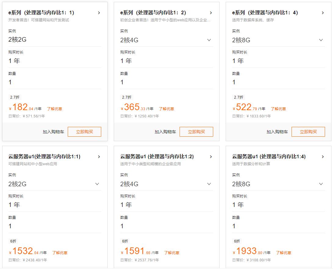 阿里云服务器租用费用