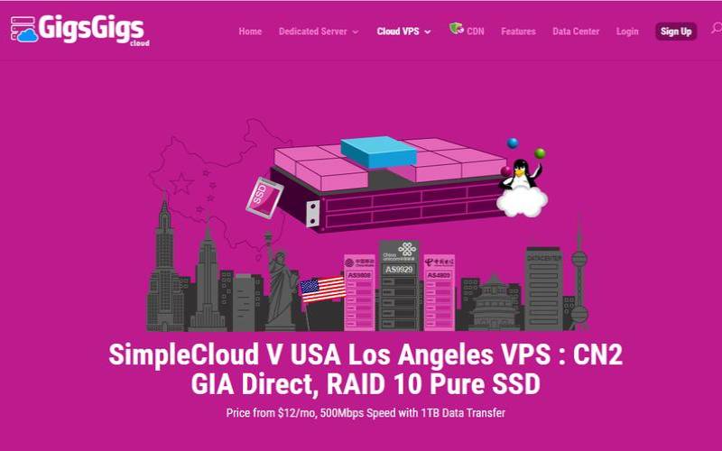 新年GigsGigsCloud洛杉矶／1核1G／30G／500Mbps／1T流量／国际1T防御／中国50G防御／CN2（GIA回程／KVM／终身七折／9美元／月）