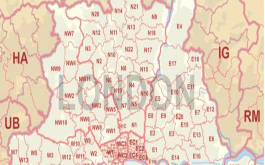 postcode英国伦敦