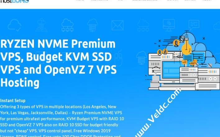hostEONS美国大带宽不限流量KVM（VPS补货，8折、资源翻倍、升级配置、免费更换IP、免费DirectAdmin授权等优惠）