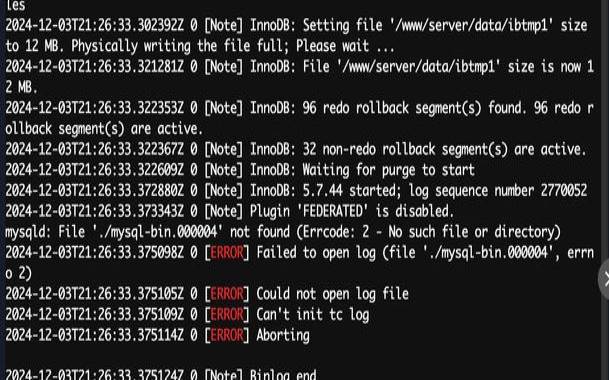 宝塔面板mysql无法启动