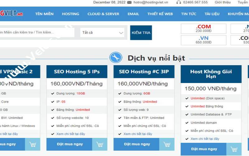 HostingViet越南VPS介绍（无限流量）